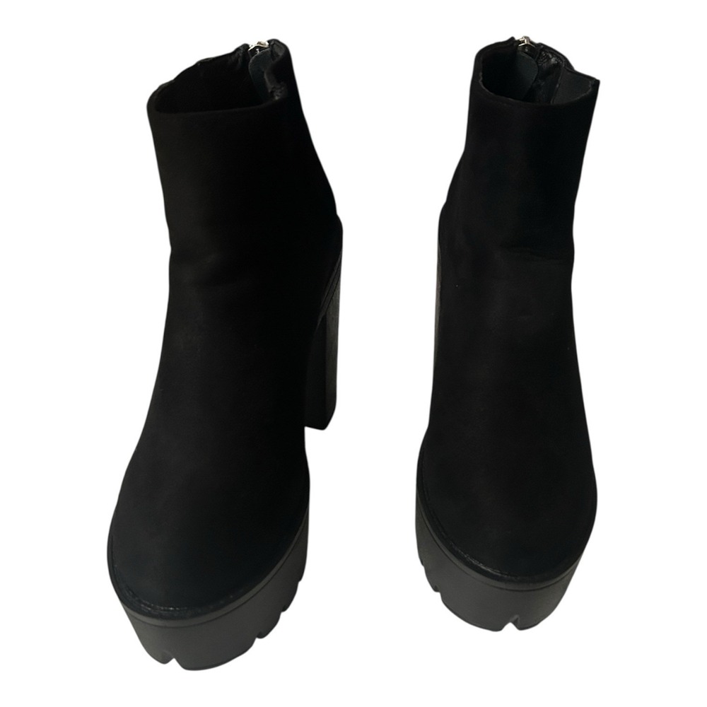 GDGYDH Goth Punk High Block Heel Chunky Platform Ankle Boots WOMENS 8